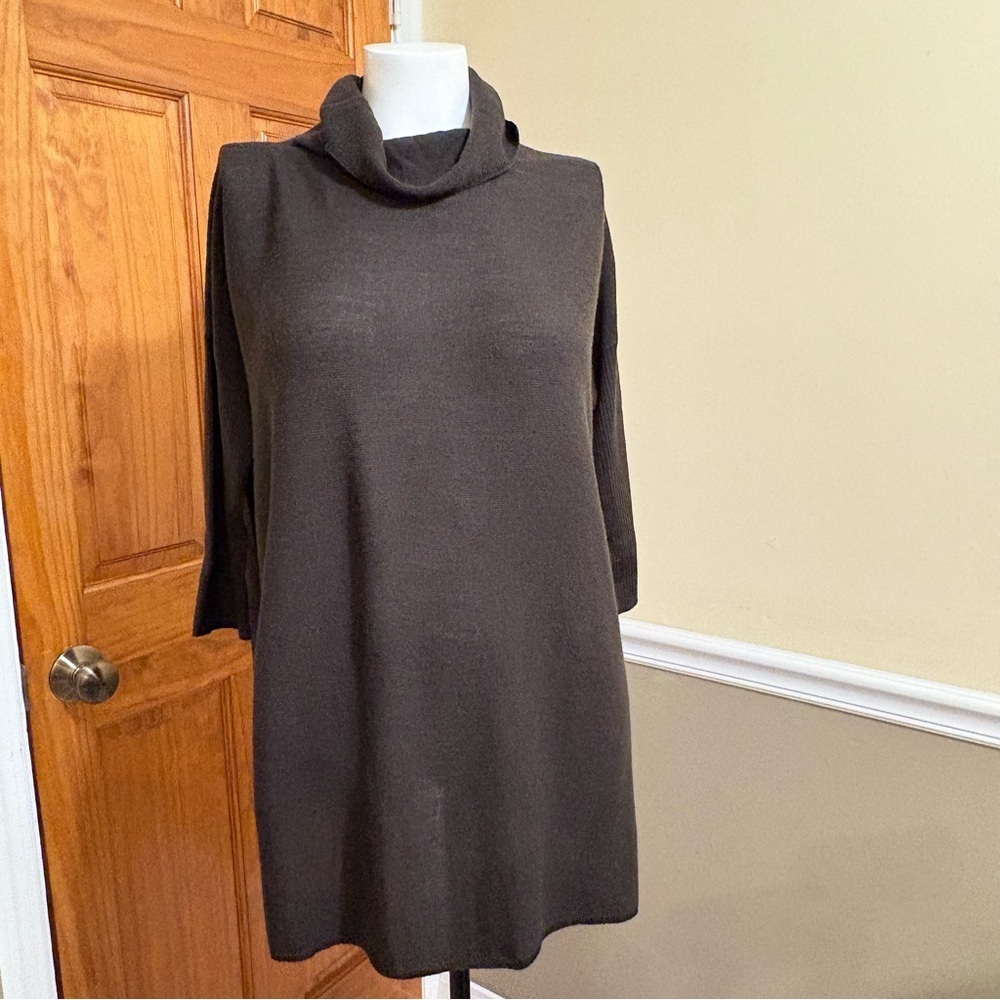 MWOT Eileen Fisher Dark Gray Cowl Neck Sweater Sz.PM